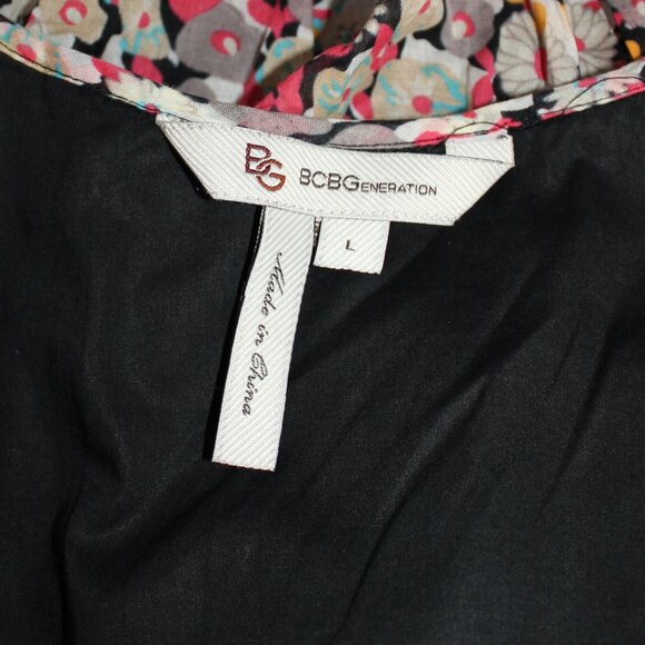 BCBgeneration Women's Floral Tie lined  Sleeveless cotton Short Dress size Large - Picture 5 of 7